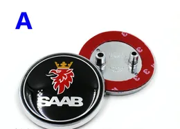 Saab 9-3 93 9-5リアブーツバッジトランクエンブレム、Saabのエンブレム2のピンのための車のフードの装飾品のための68mm