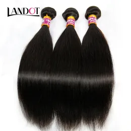 Indisk Rett Virgin Hair 100% Indian Human Hair Weaves Bundes Obehandlat Indian Silky Rak Remy Hårförlängningar Naturlig Färg