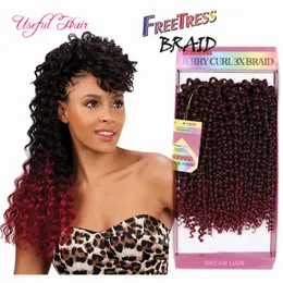 jerrycurl Crochet synthetic braiding hair 3pcs/lot crochet braids hair prelooped savana jerry curly weave Hair Extensions fashion marley
