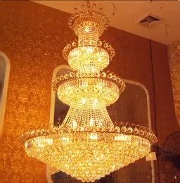 100 cm Luksusowy Big Europe Duży Złoty Luster Kryształowy Żyrandol Lekki Oprawa Klasyczne Light Fitment Dla Hotel Lounge Decortiion LLFA