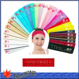 131 Färg Bomull Stretch Headbands Yoga Softball Sport Soft Hårband Wrap Sweatband Head