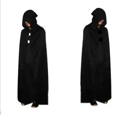 2017 Halloween kostym stickad tyg teater prop död hoody cloak devil lång tippet cape svart gratis fedex dhl