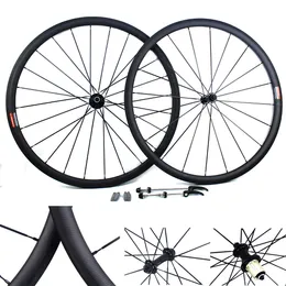 Super light Carbon fiber bicycle wheels 30mm basalt brake surface clincher tubular road cycling bike wheelset with powerway R13 Hubs