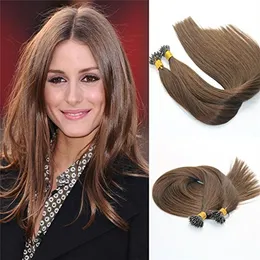 Elbess Human Hair Extensions 1g Strand 100 Nici Nano Portage # 4 Średni Brązowy 100% Real Remy Virgin Brazylijski Human Hair