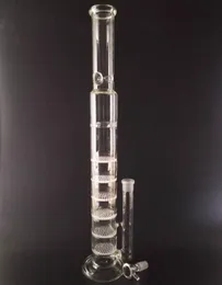 Bongs plataformas petrolíferas fumar tubos de água dab rig seis favo de mel percolador difusor tubos de água de vidro grosso