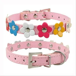 Fashion 6 Colors 4 Sizes Leather Puppy Pet Dog Collar Cat Neck Strap Necklace with Studded G1012