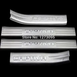 Aço inoxidável Interior + Exterior Porta Sills placa do Scuff para 2012 2013 Chevrolet Chevy Captiva Threshold guarnição Acessórios Car