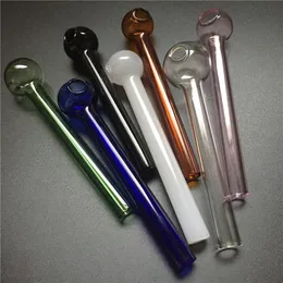 4 inch Glass Oil Burner Pipe Wholesale Pyrex Oil Burner with 7 Colors Thick Solorful Smoking Pipes Free Shipping