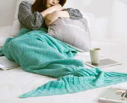 2016 Mermaid Tail Blanket Super Soft knited Crocheted cartoon Sofa Blanket air-condition blanket siesta blanket #4007
