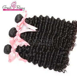 Greatremy® 3pcs/lot Deep Wave Peruvian Unprocessed Human Hair Weave 8-30 Virgin Hair Extension Natural Color DropShipping