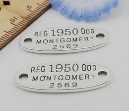 Gratis Ship 100pcs Antik Silver Letter Connectors DIY CHARMS Hänge för smycken gör 33x13mm