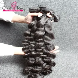 DHGATE 4PCS / LOTER NATURLIGT SVART LOSE CURL WAVE REMY VIRGIN MÄNNISK HAIR FÖRTECKNING Toppkvalitet Malaysisk Hårvävning Greater Fast Shipping