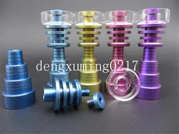 2016 новый красочный Domeless Titanium Nail 10 мм 14 мм 18 мм совместное Радуга 6 в 1 Titanium Nail для мужчин и женщин стеклянные бонги бесплатная доставка