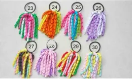 100PCS hairband solid O A-korker Ponytail various color korker ribbons streamers hair bows with elastic hair rope