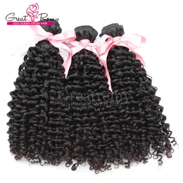 Kinesiskt Human Hair Weave Double Weft Extensions 8 "~ 30" Curly Wave Obehandlat Virgin Hair Natural Färg Dysable 7a Retail 3pcs Greatremy