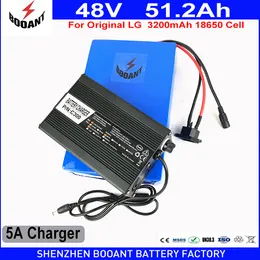 48V 51.2AH 2500W Use original LG 18650 cell for Bafang Motor E-Bike Li-ion Battery EU US Duty Free With 5A Charger