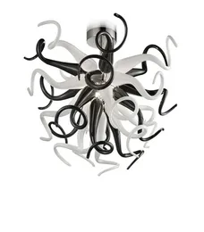 White Black Blown Glass Chandelier Light Dining Room Decorative Modern Crystal Designer Cheap Chandelier for Free Shipping