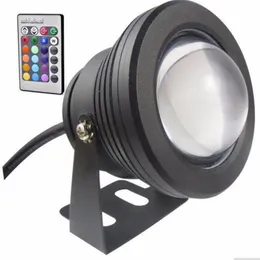 IP65 10W RGB Floodlight light Underwater LED Flood Lights Swimming Pool Outdoor Waterproof floodlights lighting Round DC 12V Convex Lens