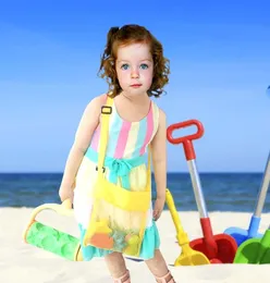 2016 crianças crianças 23*23 cm sacos de areia bolsa de praia bolsa de malha organizadora de brinquedos bolsas de tesouros para conchas do mar bolsas de armazenamento