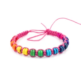 10 kleuren Houten Persimmon Stijl Kralen Vriendschap Armbanden Verstelbare Touw Handgemaakte Beaded Armbanden Bangle voor Vrouwen Mannen