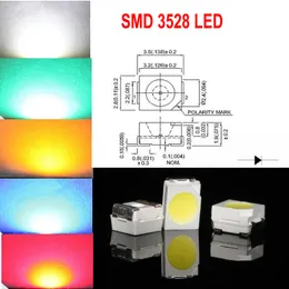 1000 stks SMD 3528 (1210) Wit Rood Blauw Groen Geel Led Lamp Diodes Ultra Bright