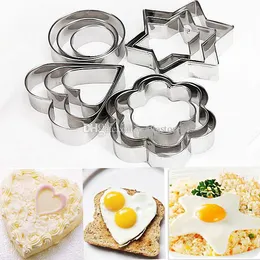 12PCS Rostfritt stål Biscuit Cookie Cake Egg Pastry Fondant Mold Mold Cutter E00350 Ost