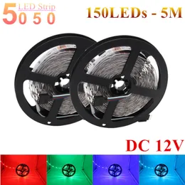 RGB LED-remsa IP20 SMD 5050 5M 150LED LED-band Ljus 30LED / M DC12V Flexibel LED-ljus