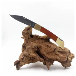 Promotion small Folding Fruit knifes Wood + Copper head Handle Knife Mini EDC Pocket Survival Knives