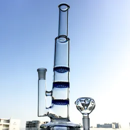 3 Schichten Kamm Perc Perkolator Glasbong Gerades Rohr 14,5 mm Innengewinde Öl Wasser Dab Rigs mit Schüssel 10XX1