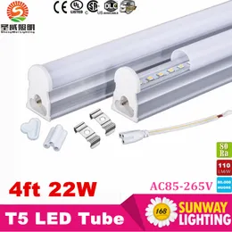 CE ROHS FCC T5 Led Tubes Lights 1ft 2ft 3ft 4ft 5ft 6ft 8ft Cooler Door Lights Integrated Led Fluorescent lamp AC 110-240V