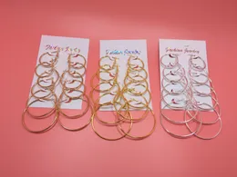 Mix 6 size 6 pairs/set 25mm 30mm 35mm 40mm 45mm 50mm Exaggeration Large size Ear ring Large Hoop Huggie Earrings