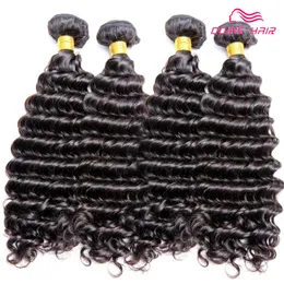 Venda quente Brasileira Tecer Cabelo Humano Onda Profunda Do Cabelo Virgem feixes de extensão 4 pcs Cabelo trama frete Grátis