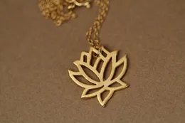 Trendy big lotus pendant Floral style of plants women's neclaces