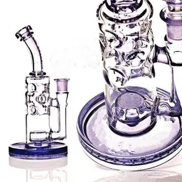 2017 christmas gift straight fab oil rigs bongs rain purple bong thick glass water pipes dab rigs 14mm female joint smoking water pipes