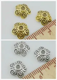 Free Ship 300Pcs alloy Tibetan Silver/Gold Spiral pattern Beads Caps For Jewelry Making Craft 10x3.5mm