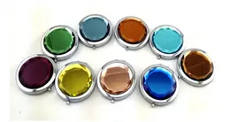 Kosmetisk kompakt spegelfri graverad kristall Förstoring Multi Color Make Up Mirror Wedding Favor Gift Gratis frakt