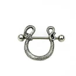 YYJFF D0656 Snake Nipple Ring 18 MM Length