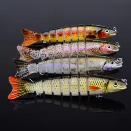 DHL shipping 12.3cm/17g Multi Jointed Bass Plastic Fishing Lures Swimbait Sink Hooks Tackle high quality fishing lures