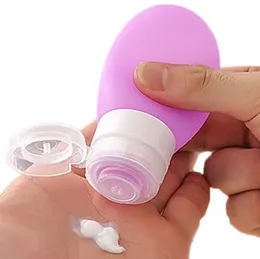 Ny ankomst 38ml Portable Mini Silicone Bottle Travel Lotion Points Shampoo Container Refillable Flaskor Fri frakt