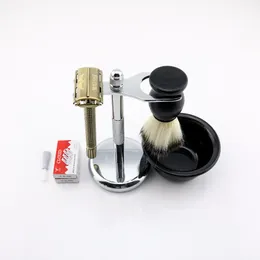 WEISHI Butterfly Safety Razor Long handle Silvery Gun color Bronze High Level Double-sided safety razor 1 SET/LOT NEW