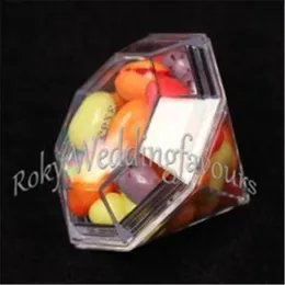 Darmowa Wysyłka 12 SZTUK Clear Diamond Candy Boxes Favores De Benu Wedding Prezenty Party Candy Posiadacze Bankiet Giveays