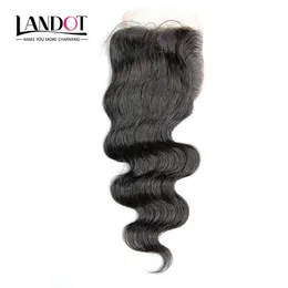 Kambodżańska Jedwabna Baza Zamknięcia Body Wave Grade 7A Ludzki Włosy Najlepsze Koronkowe Zamki Bezpłatne / Środkowe / 3 Część Natural Color Dwukiery Hidden Węzły 4x4inch