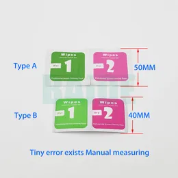 Torrt våtservetter för härdat glas Skärmskydd Tillbehör Alkohol Pad Mobile Screen Rengöringsdukverktyg 5000sets / Lot