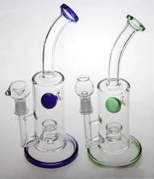Glass Jet Perc Heavy Blue Green Leprechaun Glass Bongs Bubbler Water Pipe Oil Rig Water Pipes Bongs
