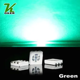 1500pcs 15-18lm Green PLCC-6 5050 SMD 3-chips LED-lampdioder Ultra ljus