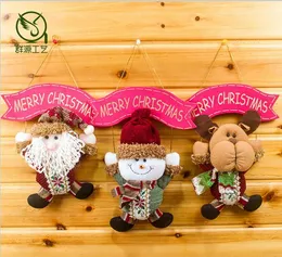 Merry Christmas Santa Claus snowman elk deer doll cloth pendant Party Decor props Door tree kid room ornaments HJIA882