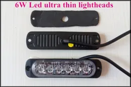 Hög intensitet 6W LED CAR-ytmonteringsgrilllampa, LED Extern varningslampa, Lightheads, 22 flash, vattentät, 2st / 1lot