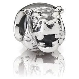 Andy Jewel Authentic 925 Sterling Silver Beads Charms Hippo Fits European Pandora Style Jewelry Bracelets & Necklace 790334