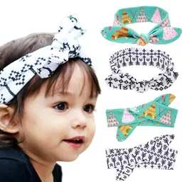 新しいヨーロッパのファッションベビーヘッドバンドバニーイヤーノットテント矢印パターン幼児ヘッドバンドキッズヘアバンドの帽子のヘアアクセサリー