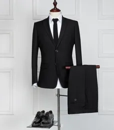 Custom Made Two Button Groom Tuxedos Suty ślubne dla mężczyzn Groomsman Suit Boys Suit Kurtka + Spodnie Oblubieniec Garnitur